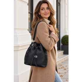 Chiara I 5056 fekete mintás rostbőr női táska