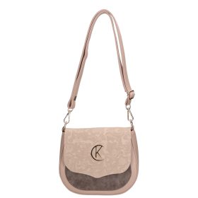 Karen 2382 bézs virág rostbőr táska