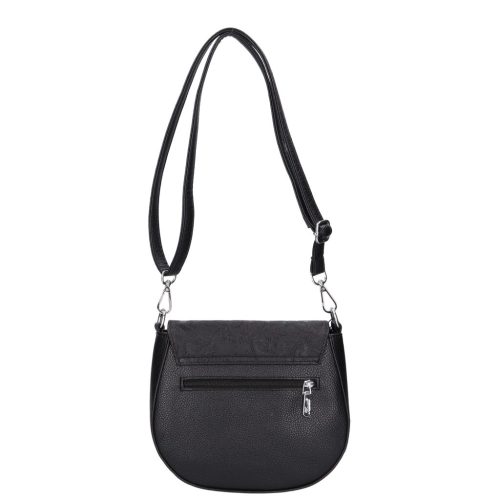 Karen 2382 fekete virág rostbőr táska