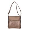 Karen 1607 bronz virág rostbőr táska