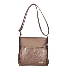 Karen 1607 bronz virág rostbőr táska