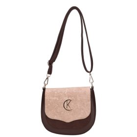 Karen 2382 barna drapp velúr virág rostbőr táska