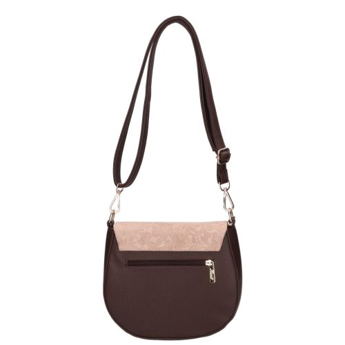 Karen 2382 barna drapp velúr virág rostbőr táska