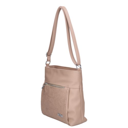 Karen 1607 bézs virág rostbőr táska