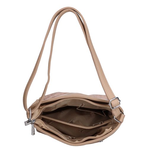 Karen 1607 bézs virág rostbőr táska