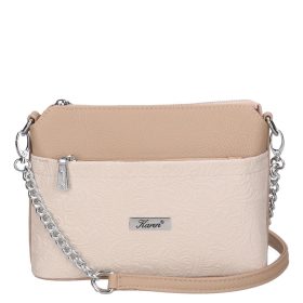 Karen 9538 drapp virág rostbőr táska