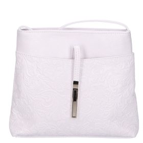 Karen D 099 fehér virág rostbőr táska