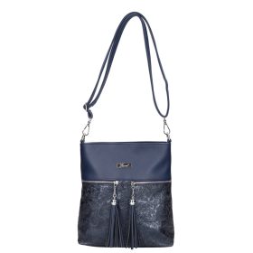 Karen 2326 kék virág rostbőr táska