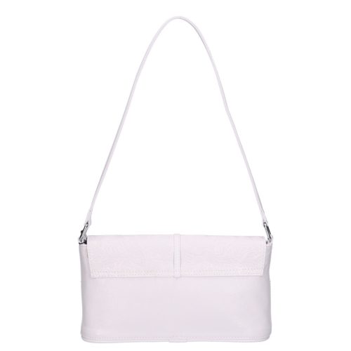 Karen 020 fehér virág rostbőr táska