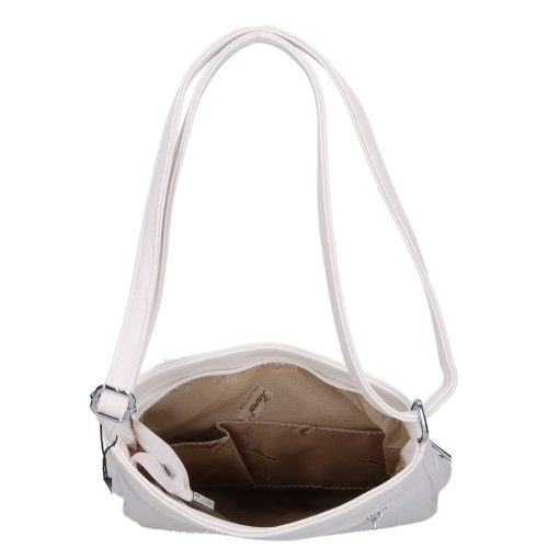 Karen 2447 fehér virág rostbőr táska