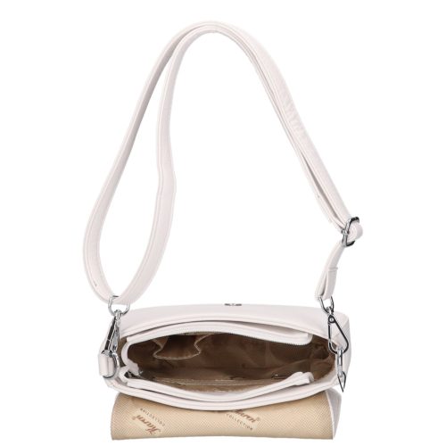 Karen 2497 fehér virág rostbőr táska