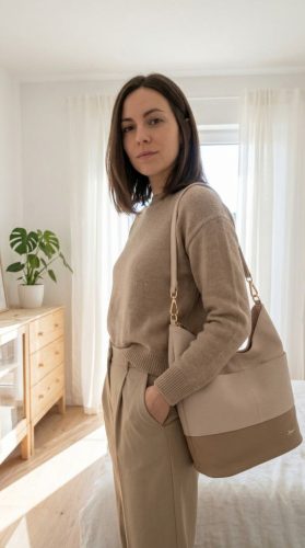 Karen D 207 bézs arany rostbőr táska