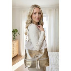 Karen 1713 fehér arany rostbőr táska