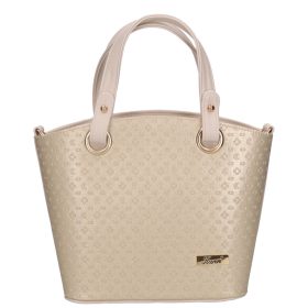 Karen 2390 bézs arany rostbőr táska