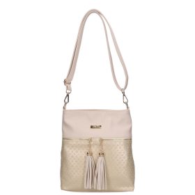 Karen 2326 bézs arany rostbőr táska