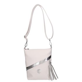 Karen 2501 fehér ezüst rostbőr táska