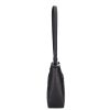 Karen 9554 fekete virág mintás fényes rostbőr női táska