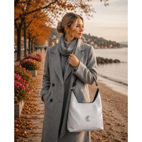 Karen 2528 fekete ezüst rostbőr női táska