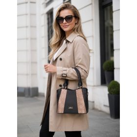 Karen 9556 fekete arany rostbőr női táska