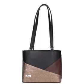 Karen 9552 fekete bronz virág rostbőr női táska