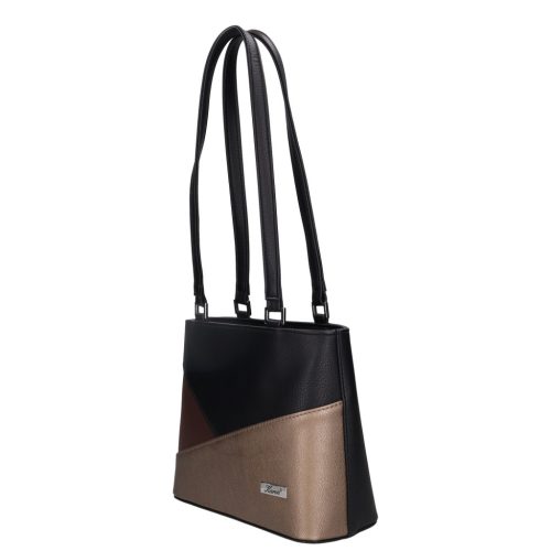 Karen 9552 fekete bronz rostbőr női táska
