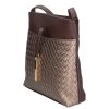 Karen D 099 barna bronz mintás rostbőr női táska