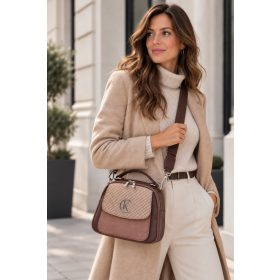 Karen N 243 barna bronz mintás rostbőr női táska