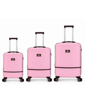 Benzi 5886 pink 3 részes bőrönd szett