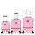 Benzi 5886 pink 3 részes bőrönd szett