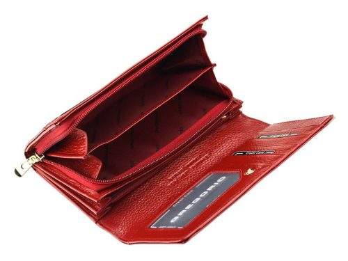 Gregorio BT-106 piros lepkés lakk bőr női pénztárca