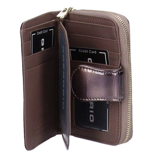 Gregorio BT-115 bronz lepkés lakk bőr női pénztárca