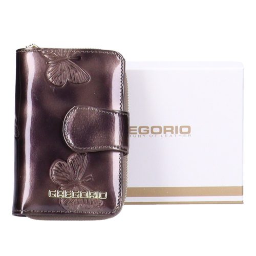 Gregorio BT-115 bronz lepkés lakk bőr női pénztárca