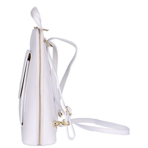 Hátizsák/Válltáska OLASZ BŐR elöl zsebes fehér női