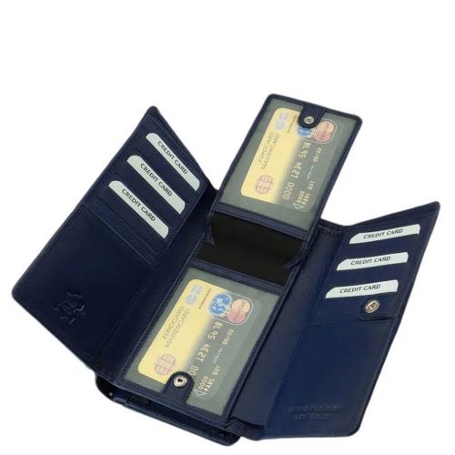 La Scala DCO-452 kék bőr pénztárca