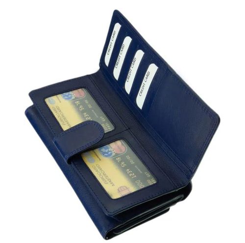 La Scala DCO-452 kék bőr pénztárca