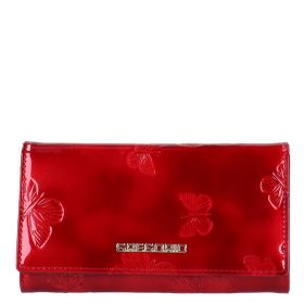 Gregorio BT-114 piros lepkés lakk bőr női pénztárca