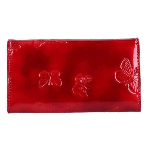 Gregorio BT-114 piros lepkés lakk bőr női pénztárca