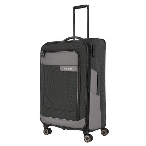 TRAVELITE Viia L antrazit 4 kerekű bővíthető nagy bőrönd 