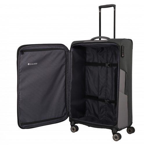 TRAVELITE Viia L antrazit 4 kerekű bővíthető nagy bőrönd 