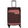 TRAVELITE Viia M rozé 4 kerekű bővíthető közepes bőrönd 