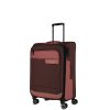TRAVELITE Viia M rozé 4 kerekű bővíthető közepes bőrönd 