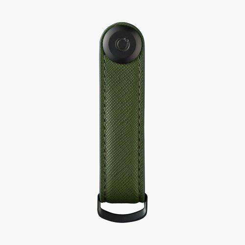 Kulcstartó Orbitkey KEY ORGANISER Saffiano Leather olive bőr
