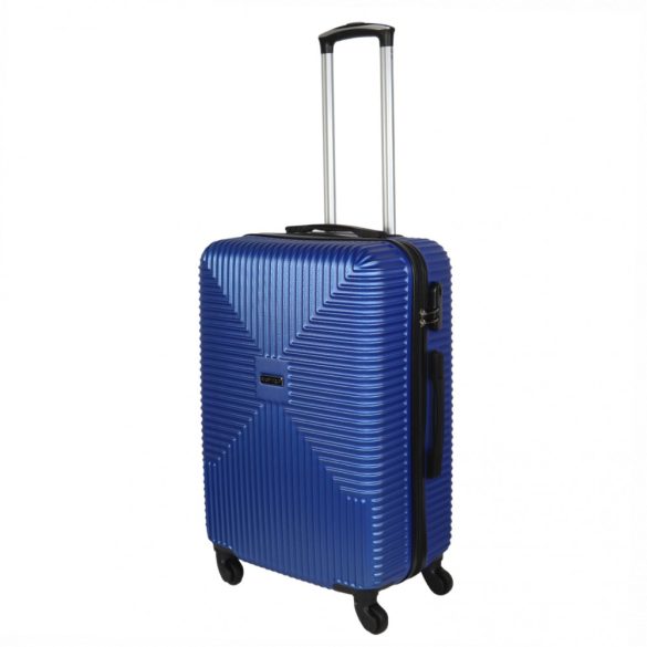 Easy Trip Streaky M kék 4 kerekű közepes méretű bőrönd