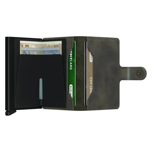 Secrid Miniwallet vintage olive-black kártyatartó automata