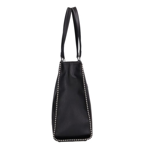 Karen N 207 bis fekete matt rostbőr női nagy A/4 válltáska 