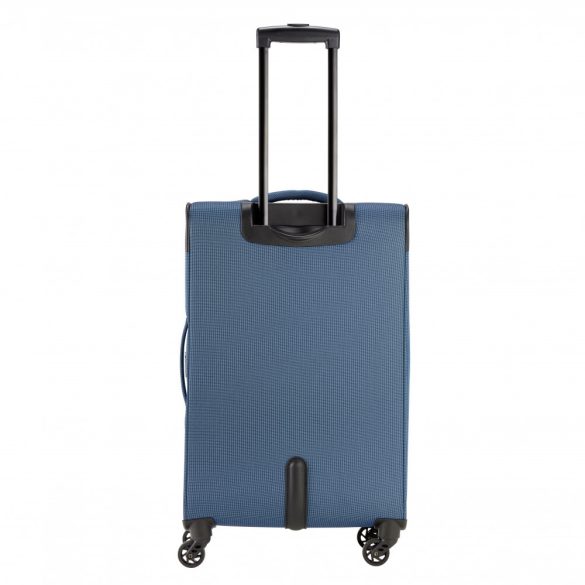 Travelite Story M kék 4 kerekű bővíthető közepes méretű bőrönd 