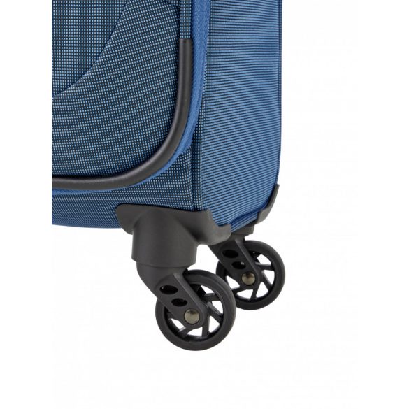 Travelite Story S kék 4 kerekű kabin méretű bőrönd 