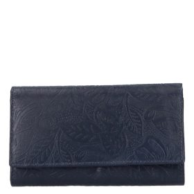 Farkas 8670 kék virágos bőr női pénztárca