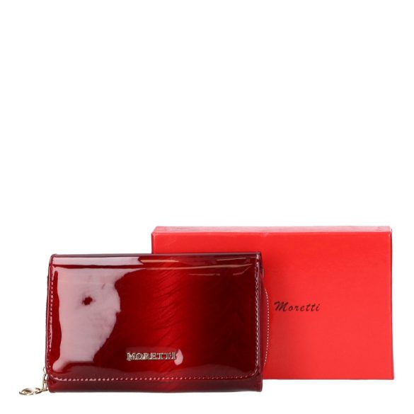 Moretti AC04 piros lakk bőr női pénztárca