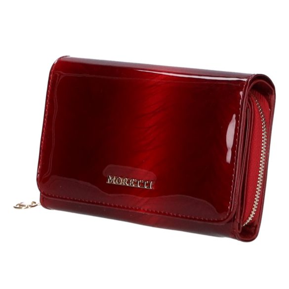 Moretti AC04 piros lakk bőr női pénztárca